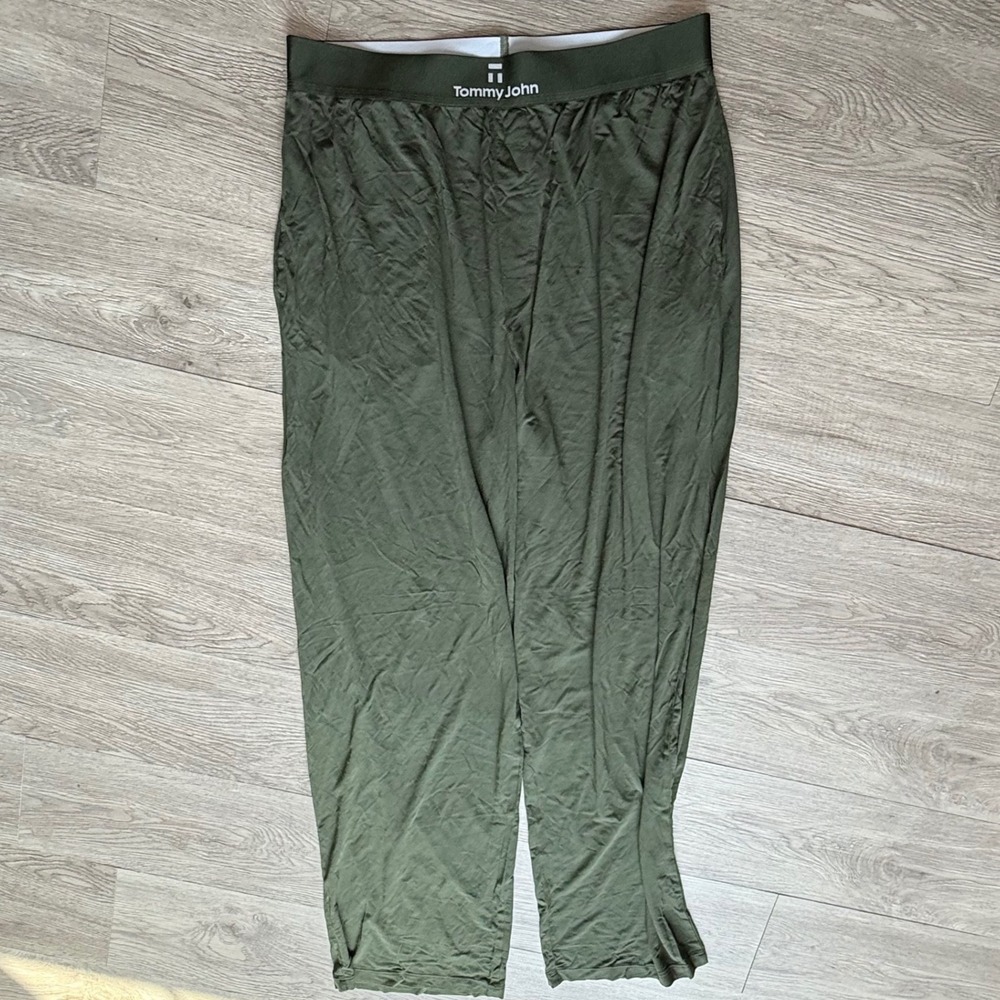 Tommy John Second Skin Lounge Pants Olive Green Men Large L Modal Stretch